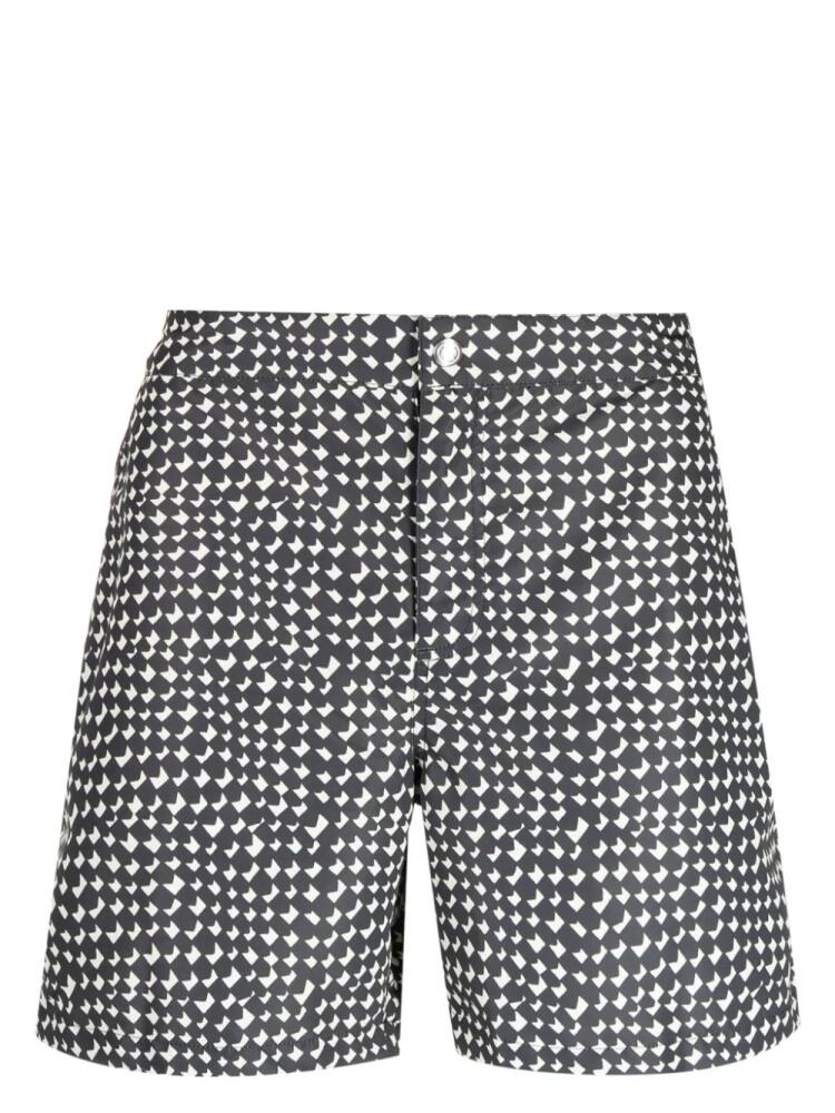 Paul Smith geometric-print swim shorts - Black Cover