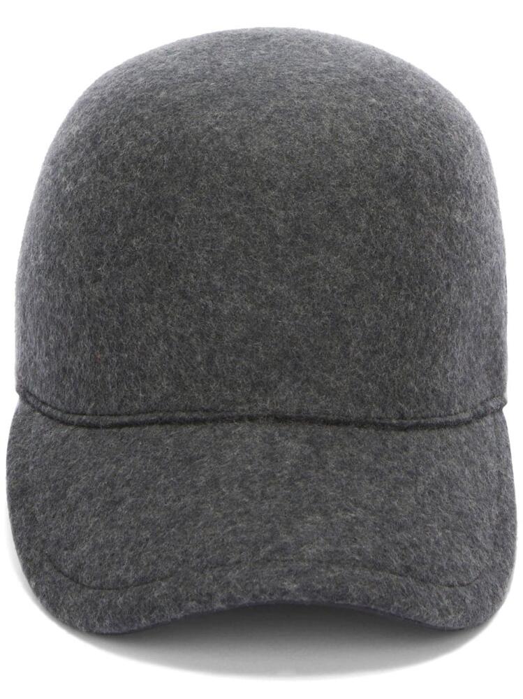 Jil Sander embroidered-logo wool felt cap - Grey Cover