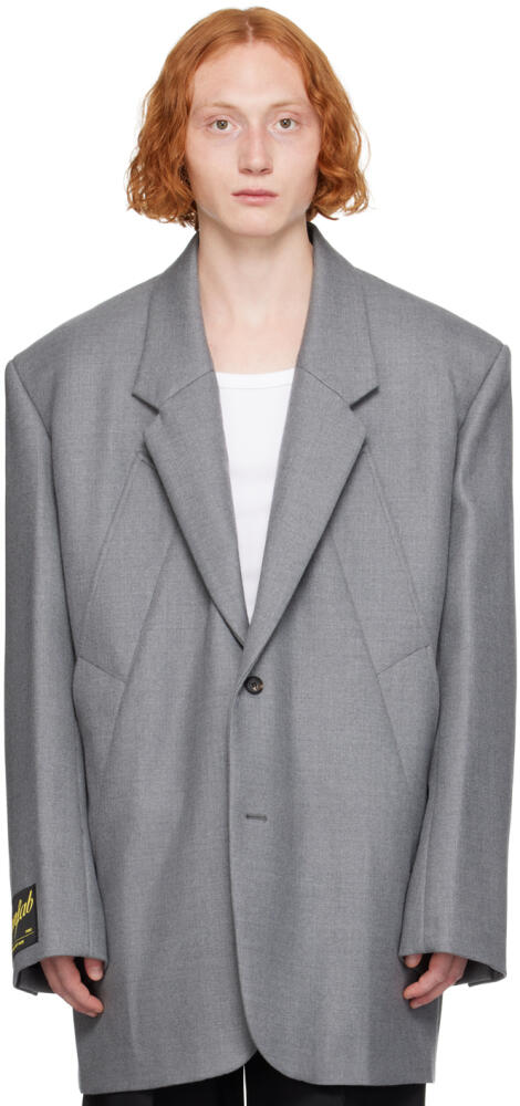 EGONlab Gray Wool Blazer Cover