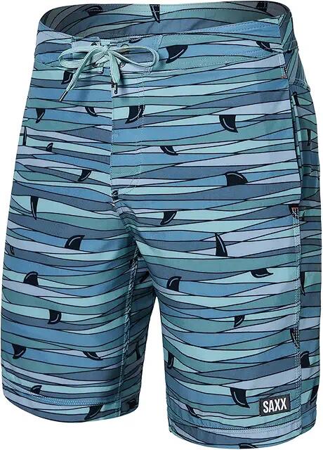 SAXX UNDERWEAR Betawave 2-in-1 9 Boardie with Hydro Liner (Fins/Blue Multi) Men's Swimwear Cover