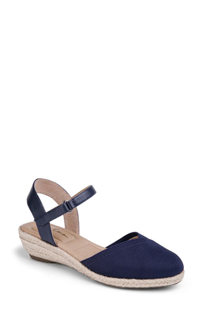 Me Too Nikkie Ankle Strap Espadrille Wedge Sandal in Navy Cover