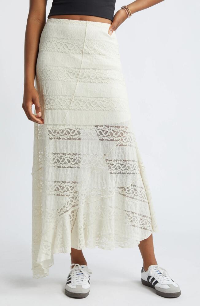 BP. Asymmetric Lace Midi Skirt in Ivory Dove Cover