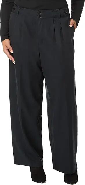 Madewell The Plus Harlow Wide-Leg Pant (True Black) Women's Clothing Cover