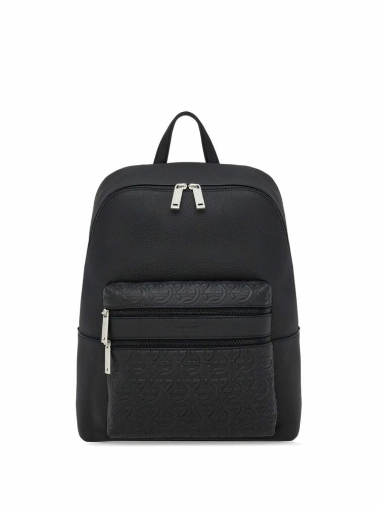 Ferragamo embossed-logo leather backpack - Black Cover