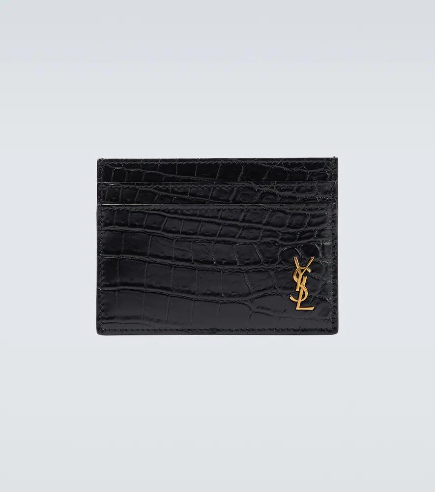 Saint Laurent Croc-effect leather card holder Cover