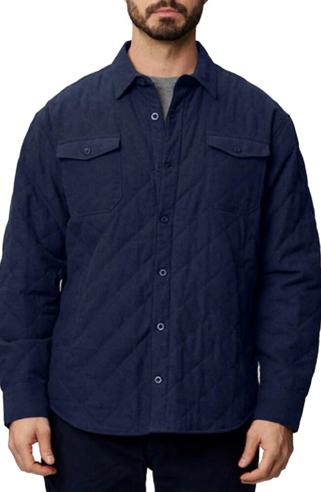 Rainforest Elbow Patch Brushed Twill Quilted Shirt Jacket in Navy Cover