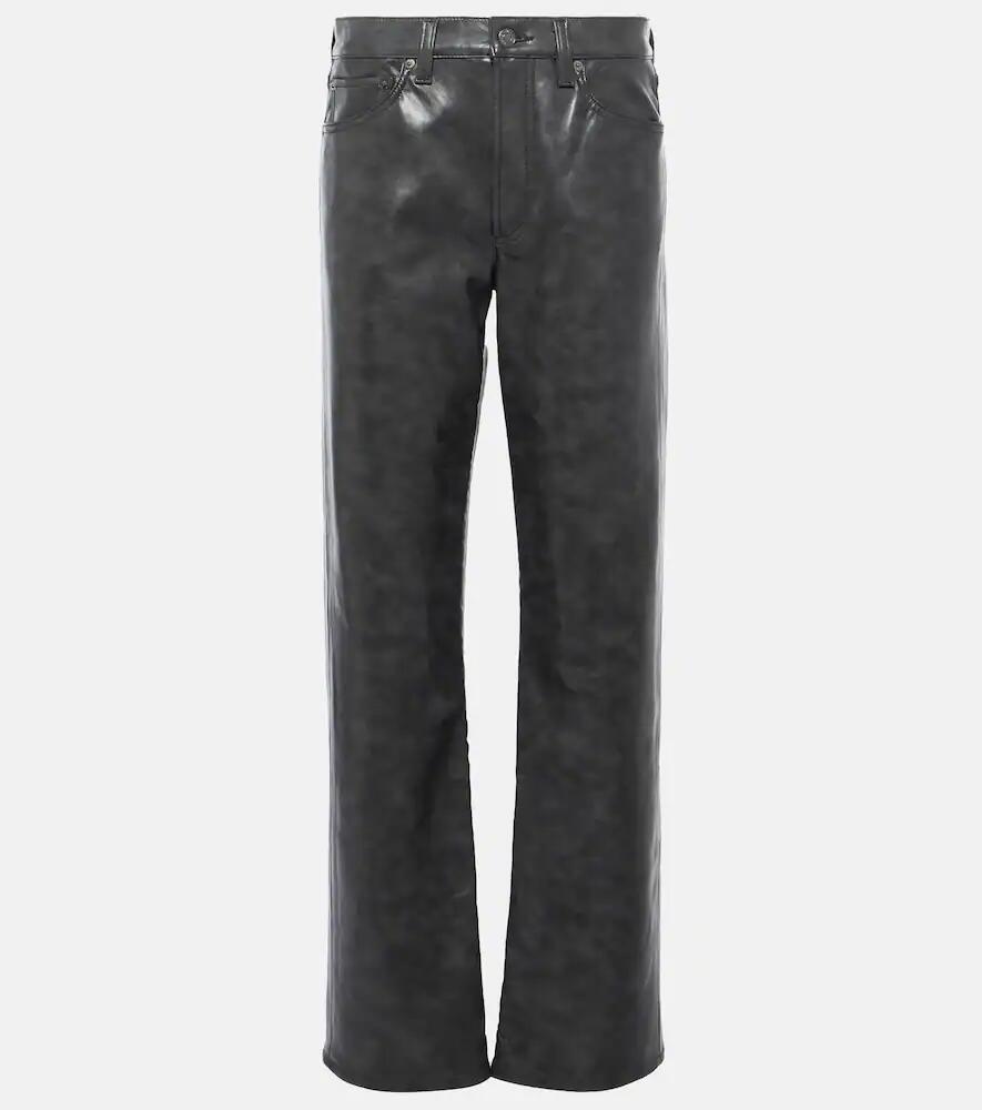 Agolde Sloane mid-rise leather straight pants Cover