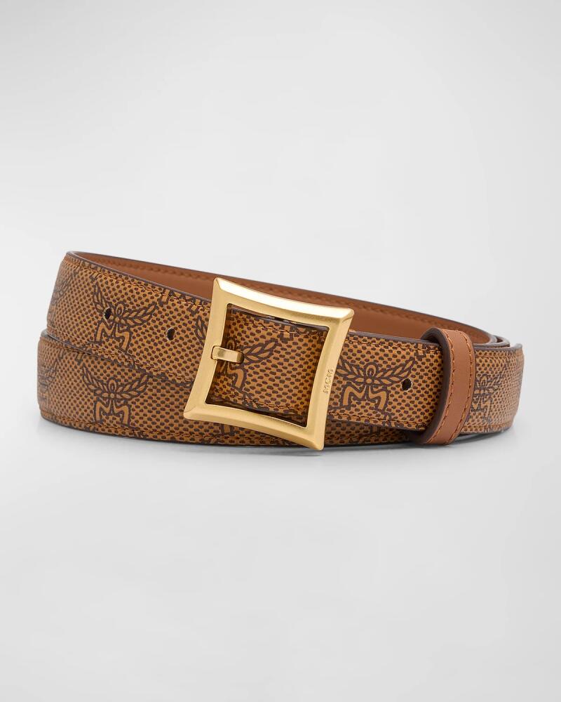 MCM Men's Aren Lauretos Leather Belt Cover