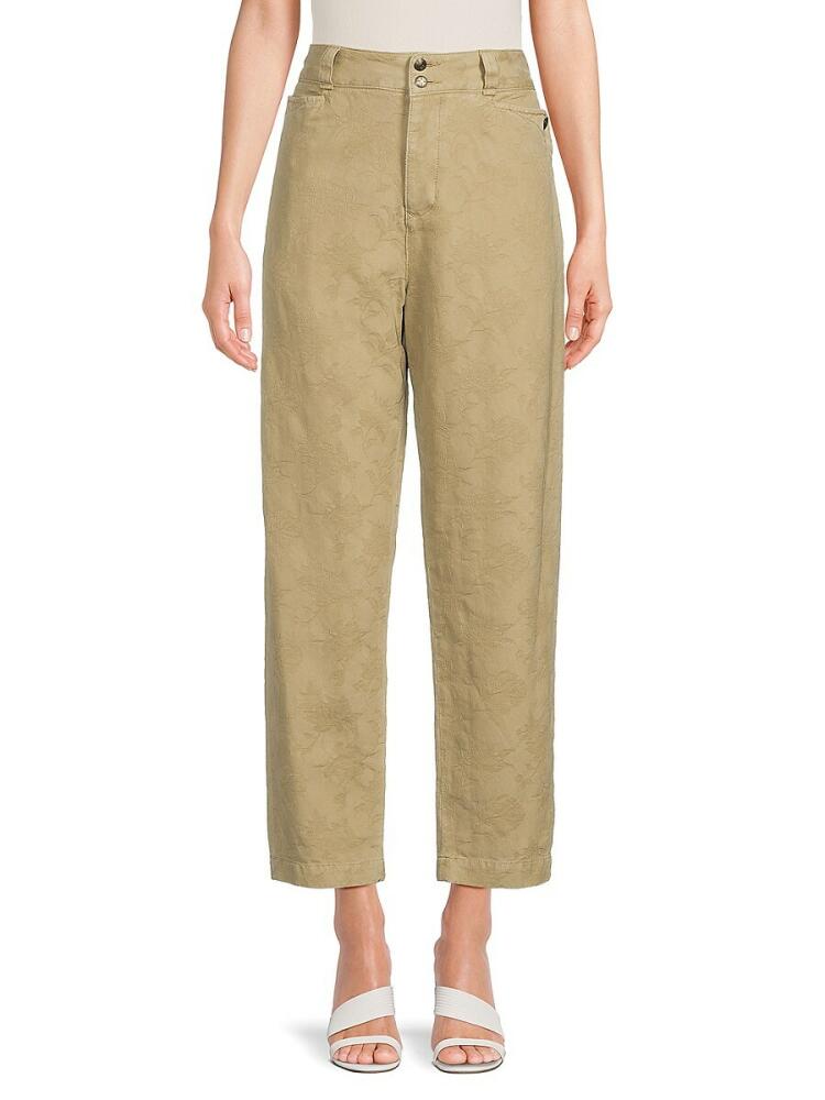 Etro Women's Textured Cotton Pants - Beige Cover