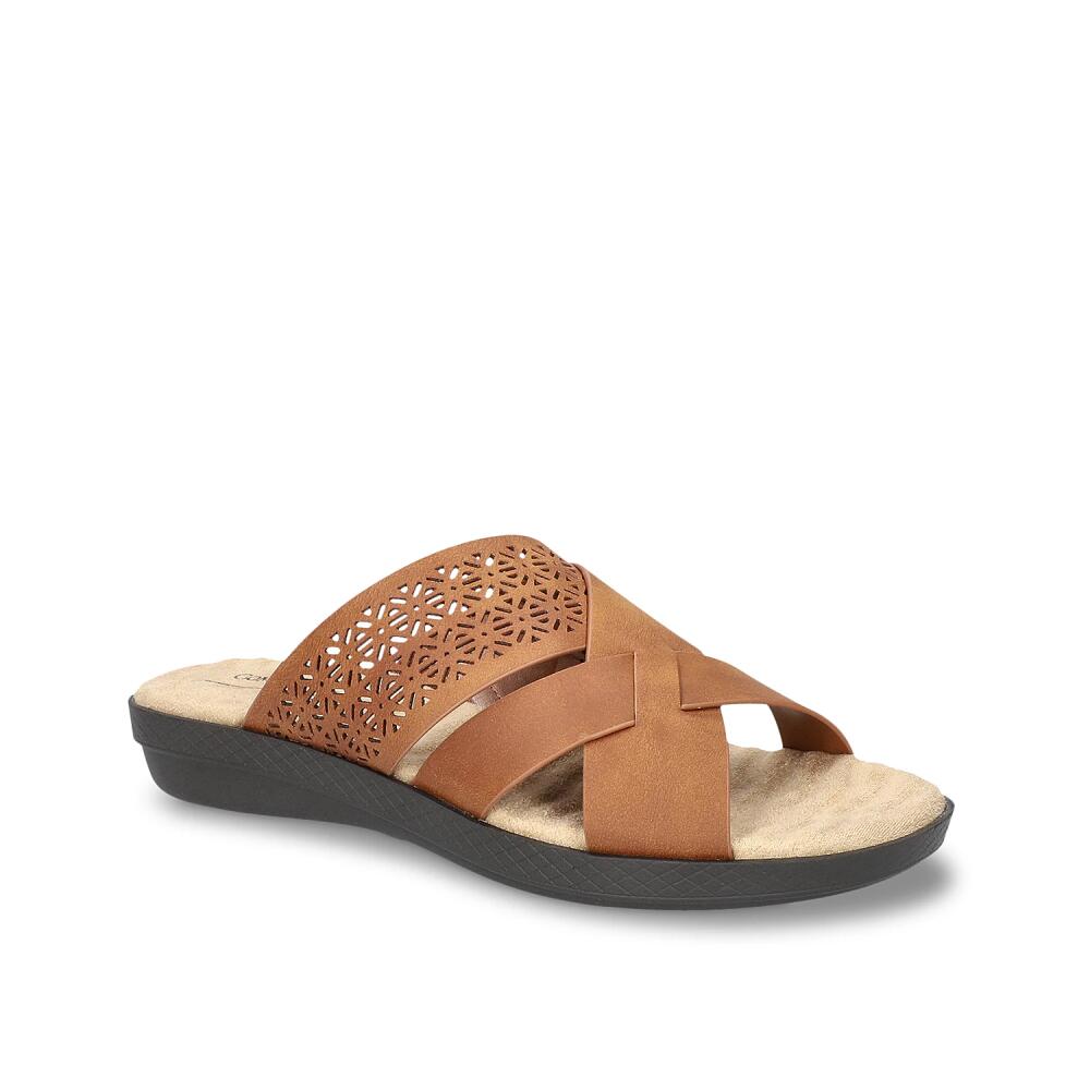 Easy Street Wide Width Coho Wedge Sandal | Women's | Tan Cover