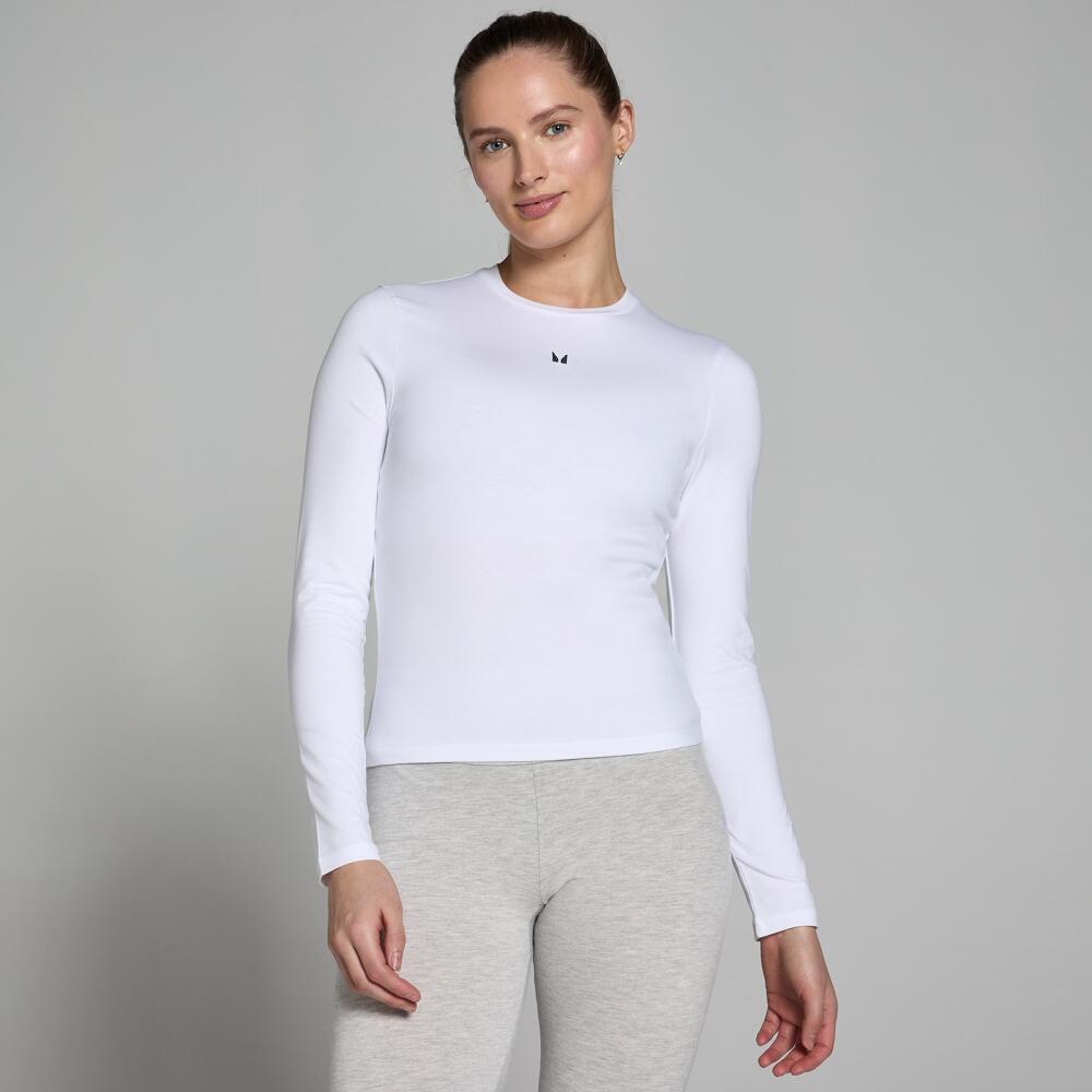 MP Women's Basic Body Fit Long Sleeve T-Shirt - White Cover