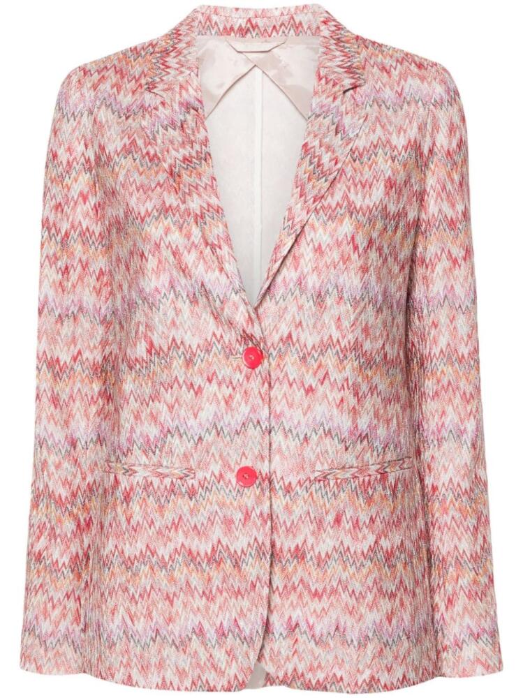 Missoni zigzag single-breasted blazer - Pink Cover