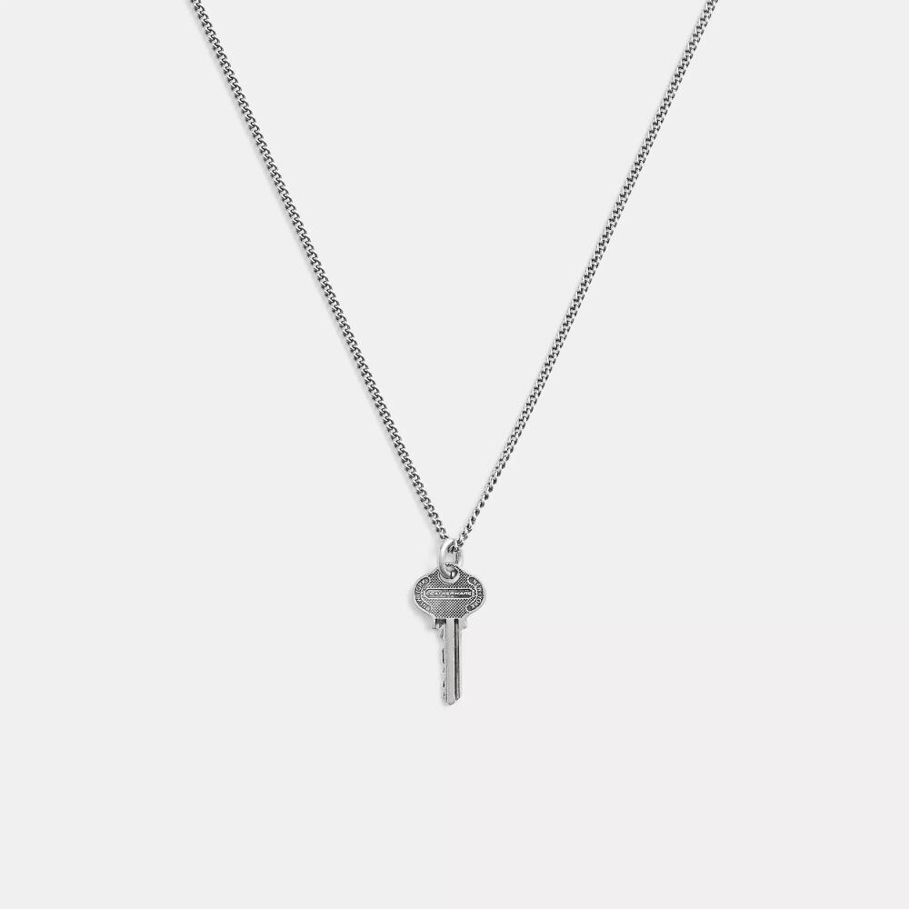 Coach Sterling Silver Key Pendant Necklace Cover