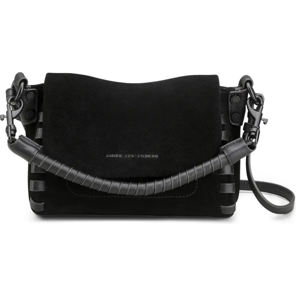 Aimee Kestenberg Mini Zen Leather Crossbody Bag in Black Suede Cover