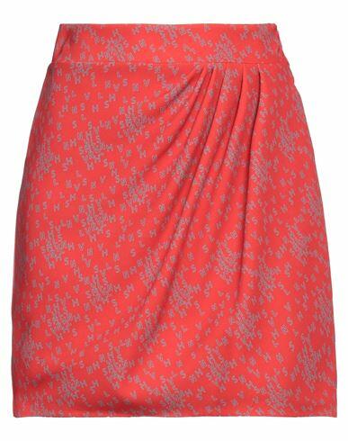 Silvian Heach Woman Mini skirt Red Polyester, Elastane Cover