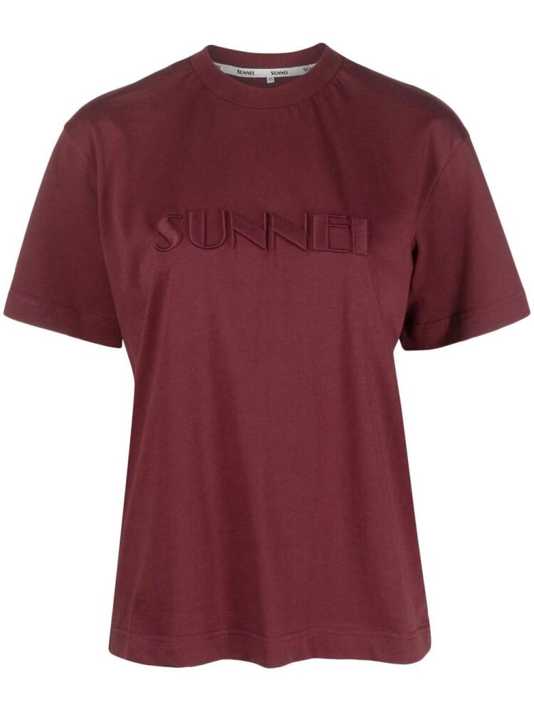 Sunnei logo-embroidered cotton T-shirt Cover