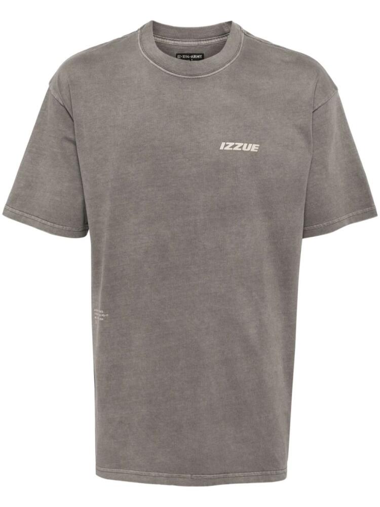 izzue logo-print cotton T-shirt - Grey Cover