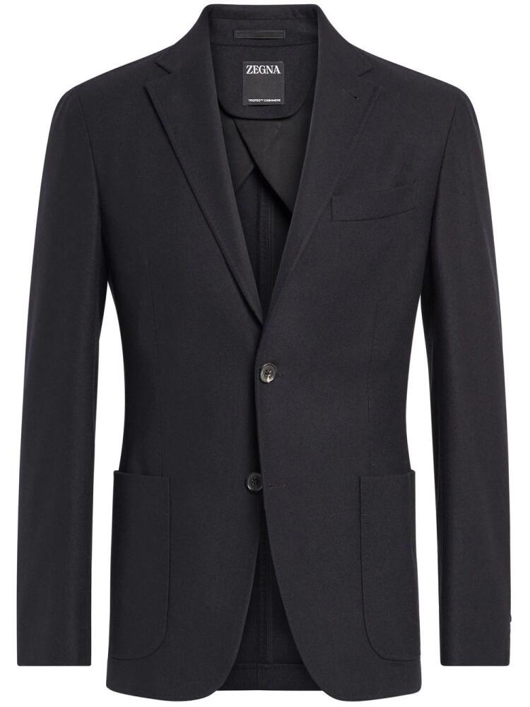 Zegna Trofeo single-breasted cashmere jacket - Black Cover