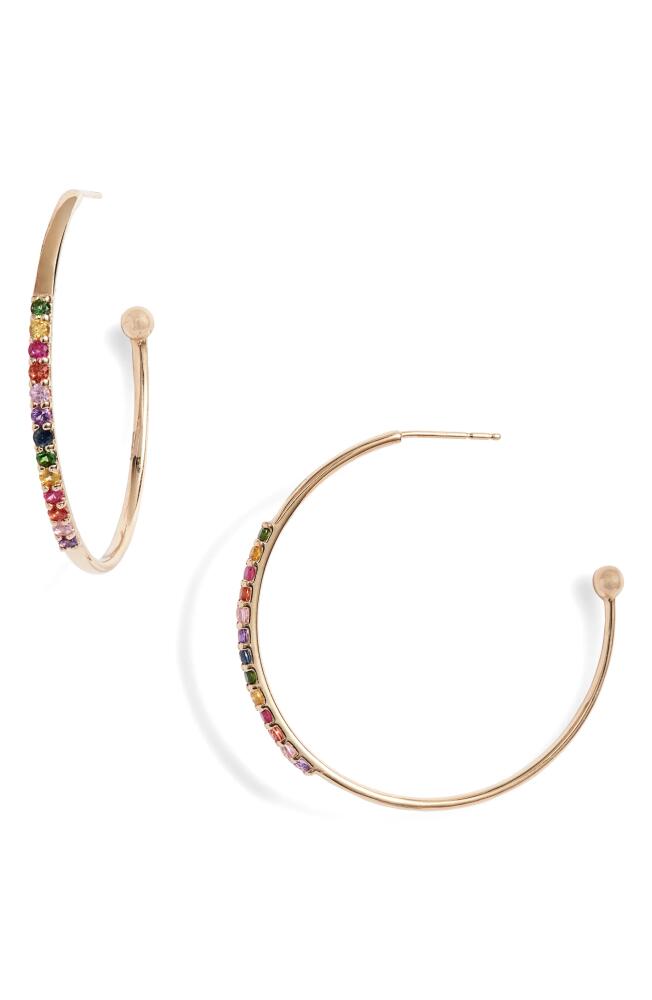 Anzie Cleo Rainbow Hoop Earrings in Gold/Multi Cover