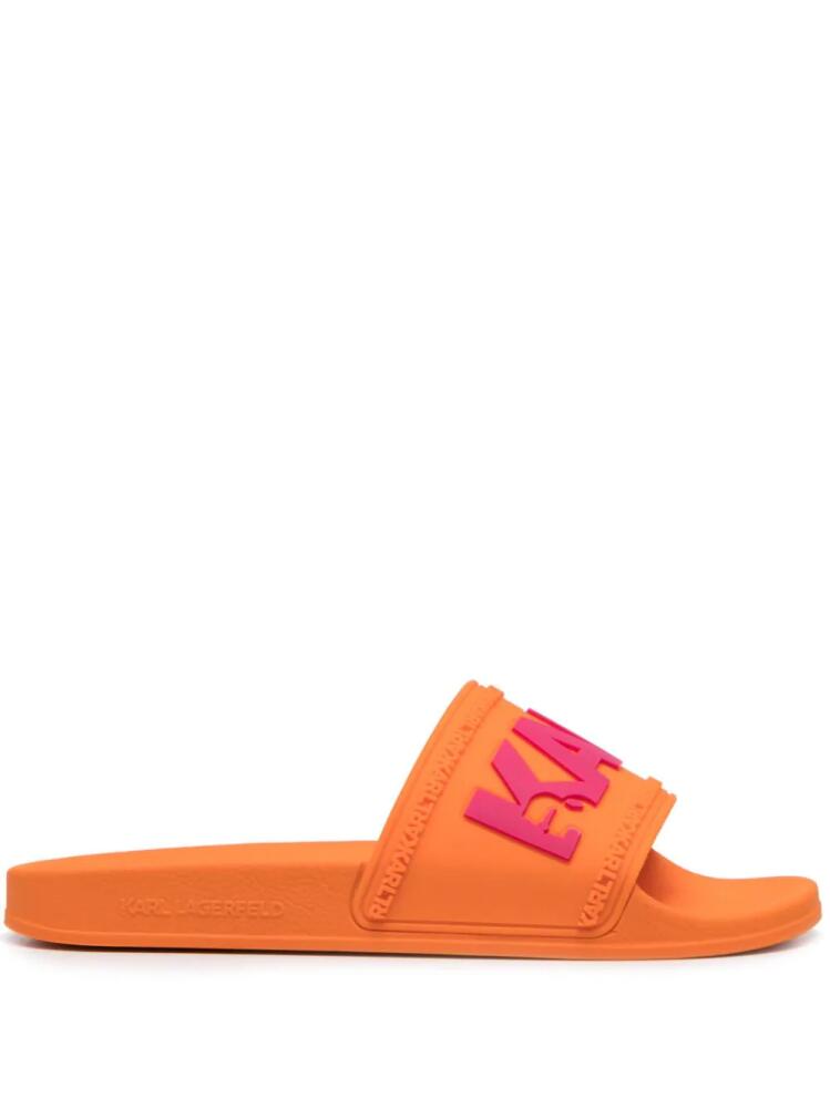 Karl Lagerfeld Kondo logo-embossed slides - Orange Cover