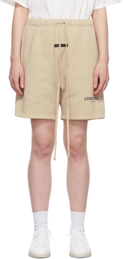 Fear of God ESSENTIALS SSENSE Exclusive Beige Fleece Sweat Shorts Cover