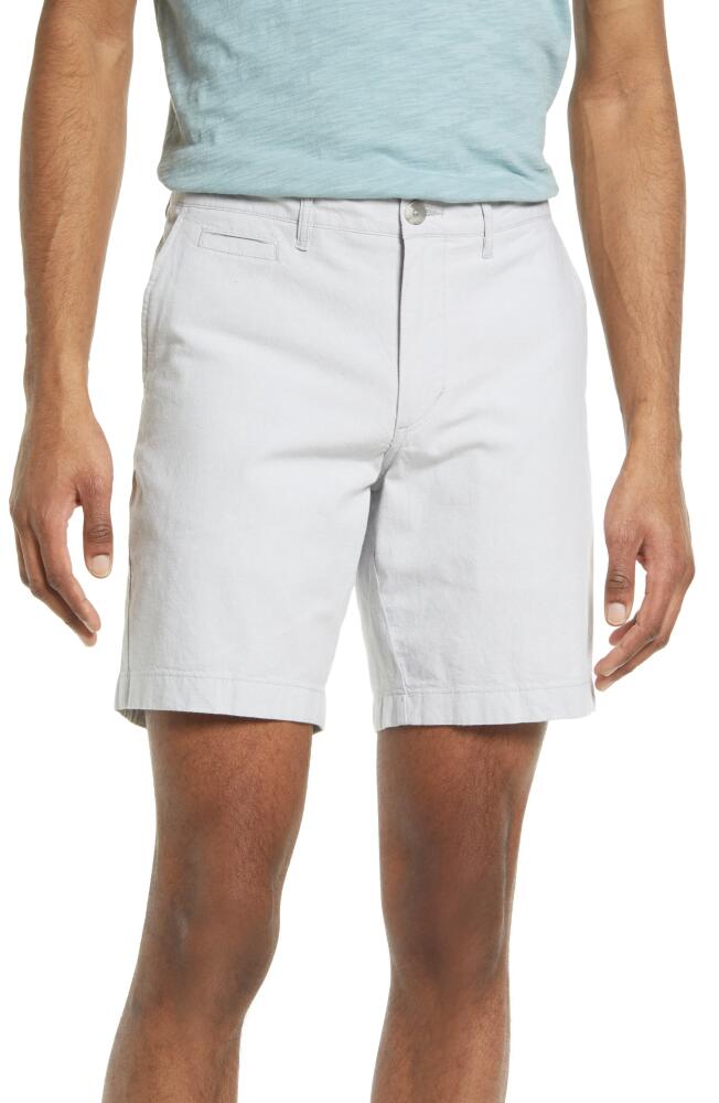 Nordstrom Cotton Stretch Chambray Shorts in Grey Silk- White Cover