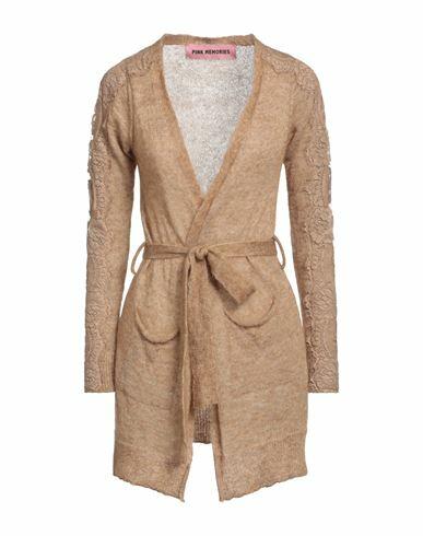 Pink Memories Woman Cardigan Camel Polyamide, Mohair wool, Wool, Cotton Cover