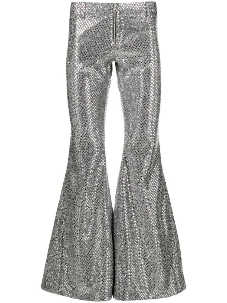 ERL sequinned flared trousers - Silver Cover