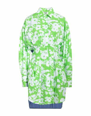 Msgm Woman Mini dress Acid green Cotton Cover