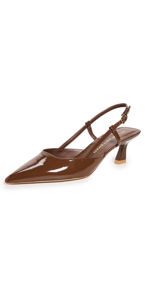 Stuart Weitzman Vinnie 50mm Slingback Heels Walnut Cover