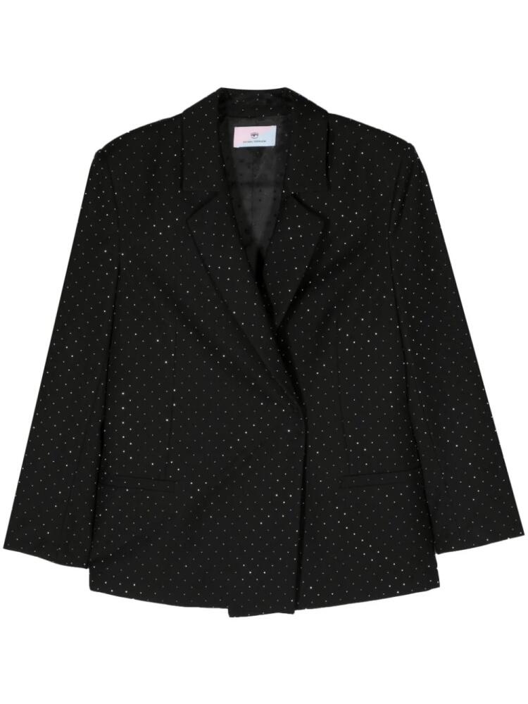 Chiara Ferragni rhinestone-embellished double-breasted blazer - Black Cover