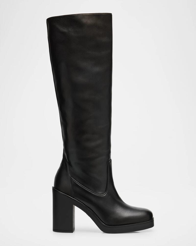 Stuart Weitzman Bethenny Leather Platform Knee Boots Cover