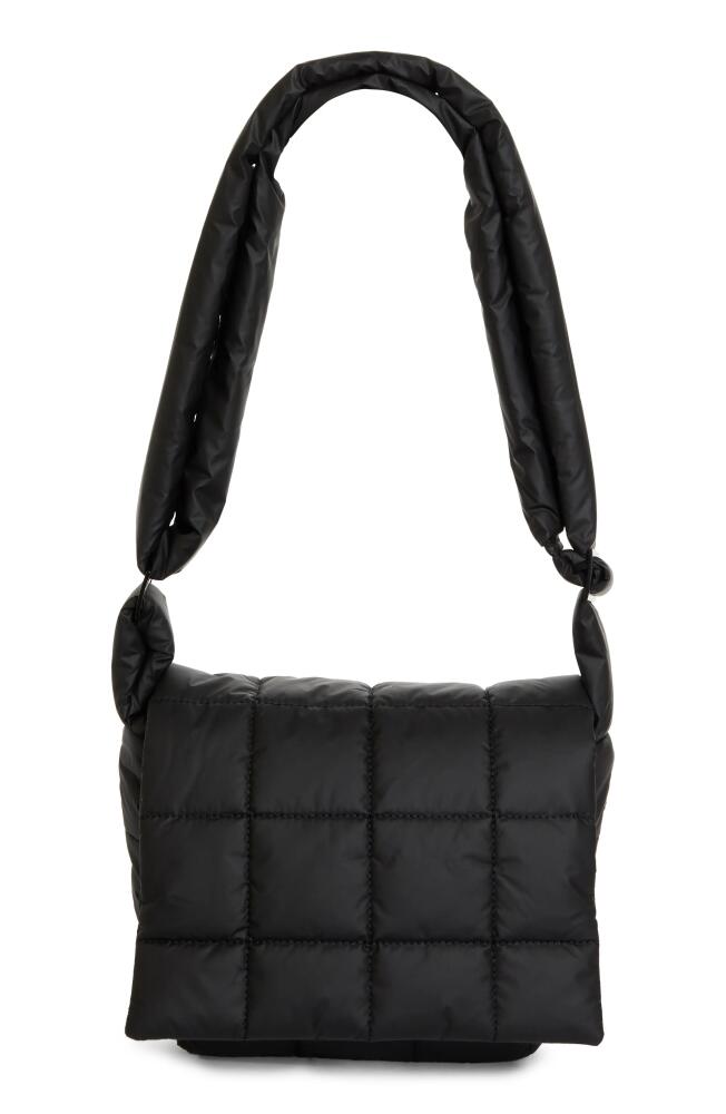 VeeCollective Porter Water Repellent Quilted Messenger Crossbody Bag in Matt Black Cover