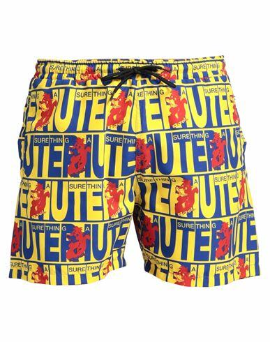 Iuter Man Swim trunks Yellow Polyester Cover