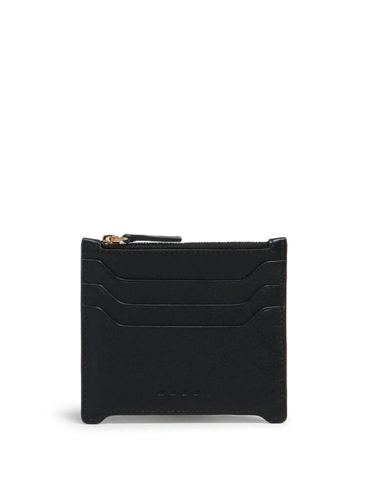 Marni small zipped leather card case - Black Cover