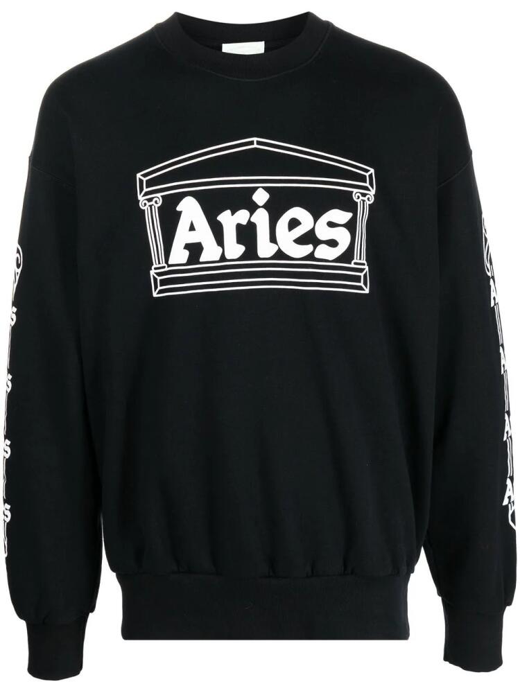 Aries logo-print long-sleeve top - Black Cover