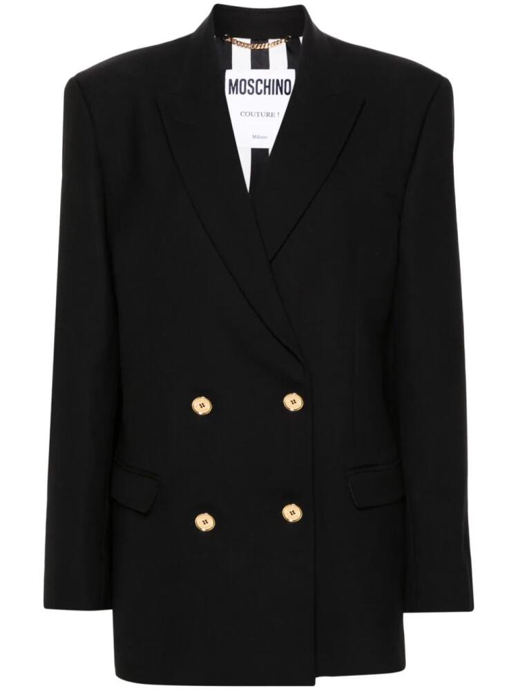 Moschino peak-lapels double-breasted blazer - Black Cover