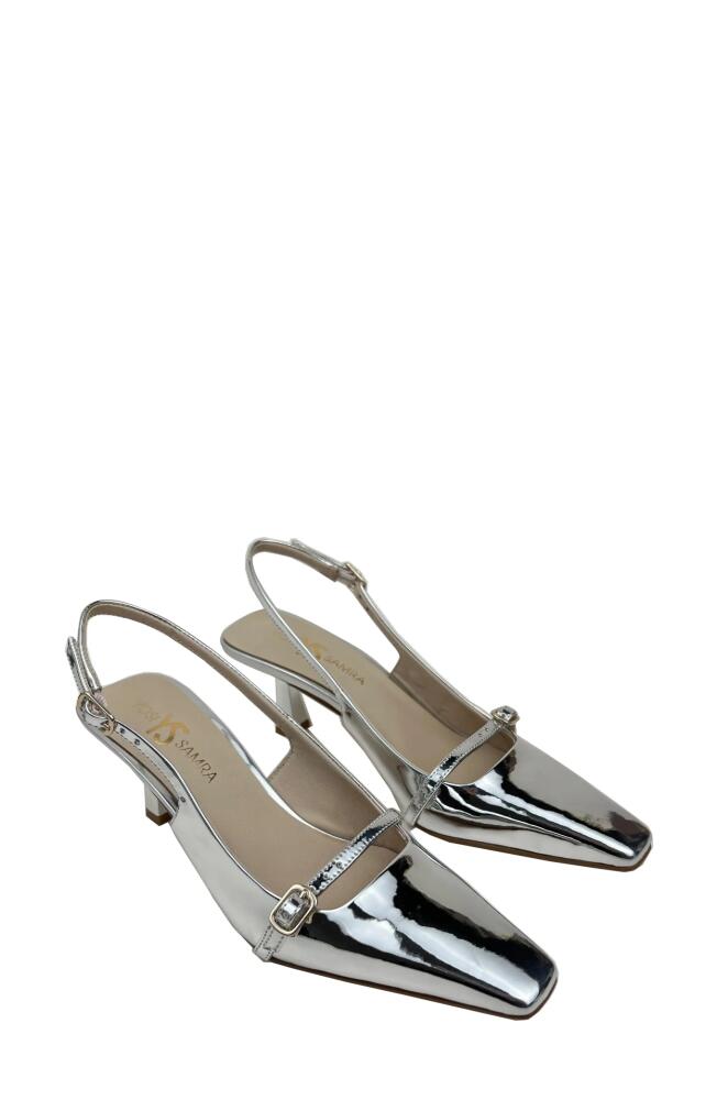 Yosi Samra Kate Slingback Pump in Silver Cover