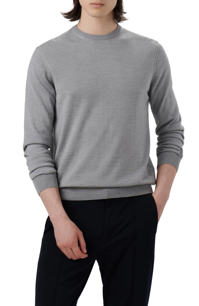 Bugatchi Merino Wool Crewneck Sweater in Cement Cover