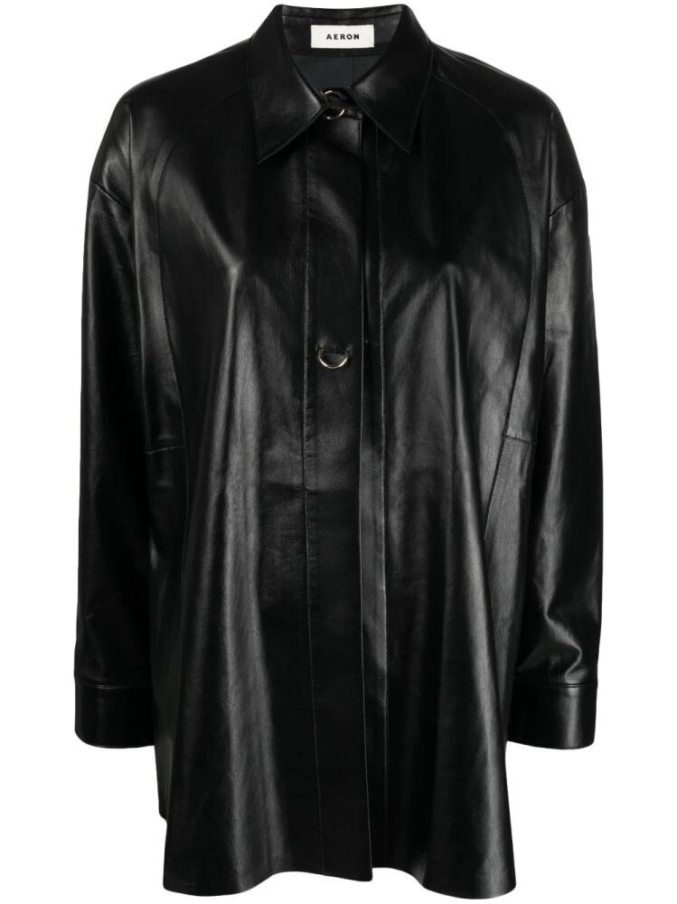 AERON Feather leather shirt - Black Cover