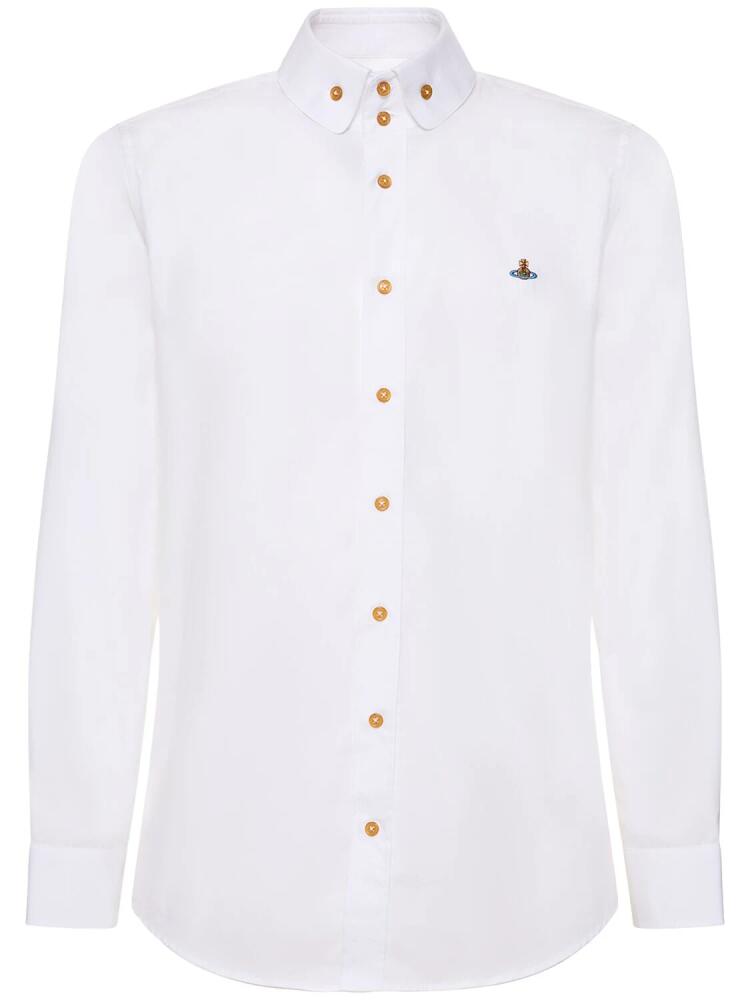 VIVIENNE WESTWOOD Logo Embroidery Cotton Poplin Shirt Cover