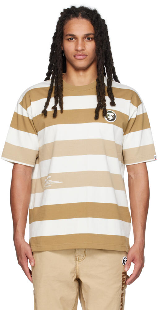 AAPE by A Bathing Ape Beige Stripe T-Shirt Cover