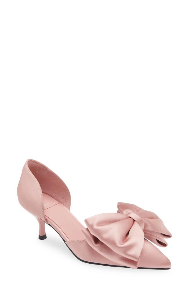 Jeffrey Campbell Gratifying Bow Kitten Heel Satin Pump in Dark Pink Satin Cover