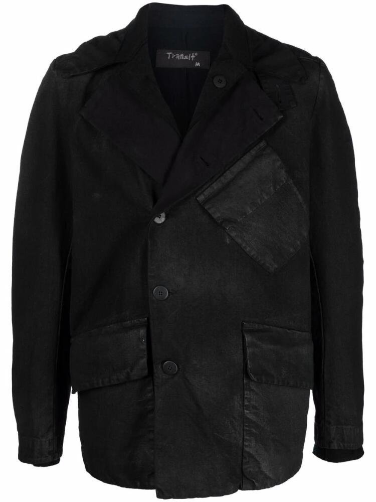 Transit single-breasted draped blazer - Black Cover