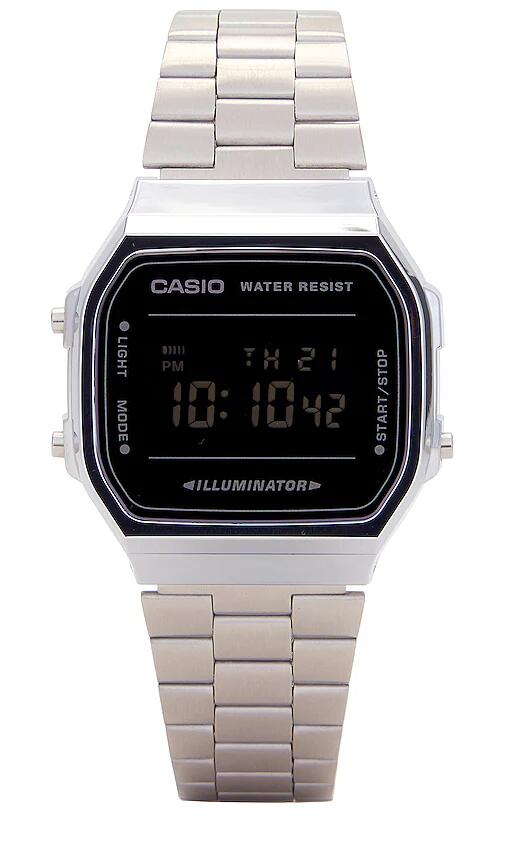 Casio Vintage A168 Series Watch in Metallic Silver Cover