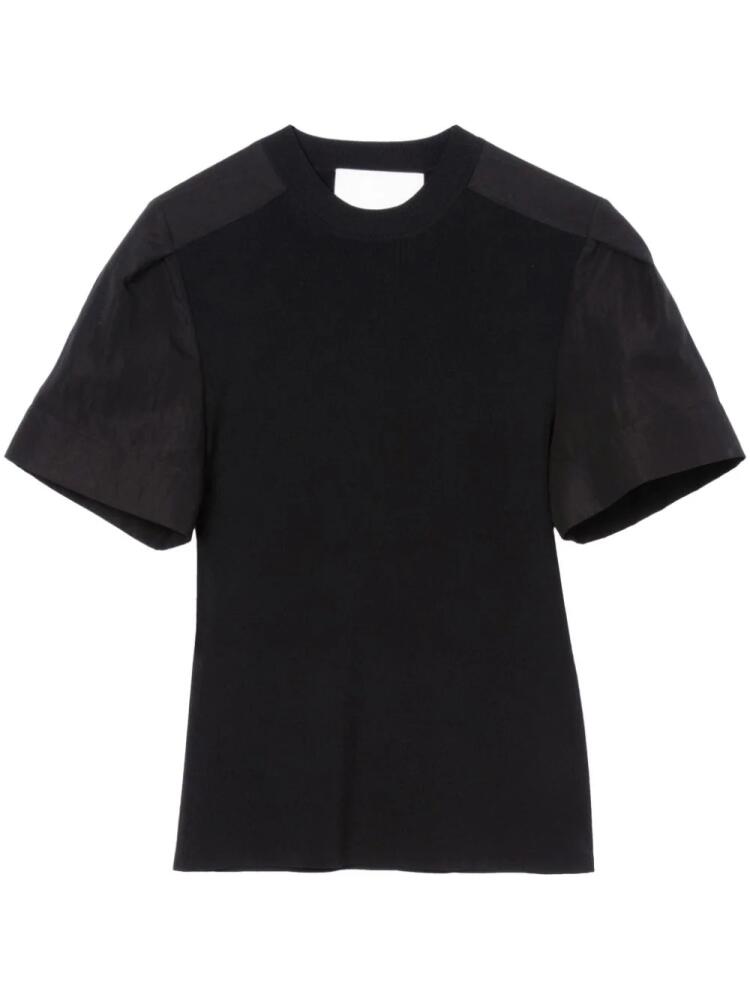 3.1 Phillip Lim panelled fine-ribbed T-shirt - Black Cover