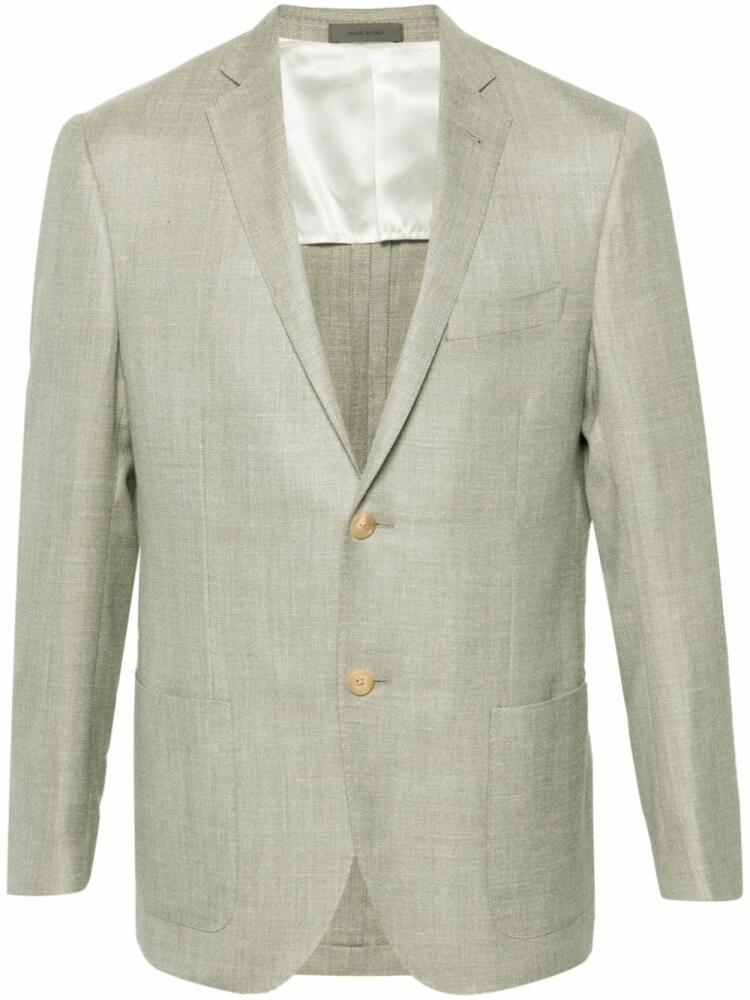 Corneliani single-breasted twill blazer - Green Cover