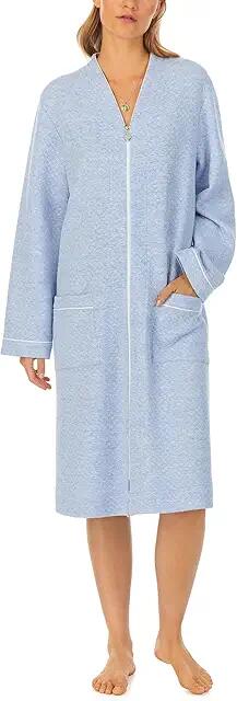 Eileen West 42 Notch Zip Robe (Blue Heather) Women's Pajama Cover