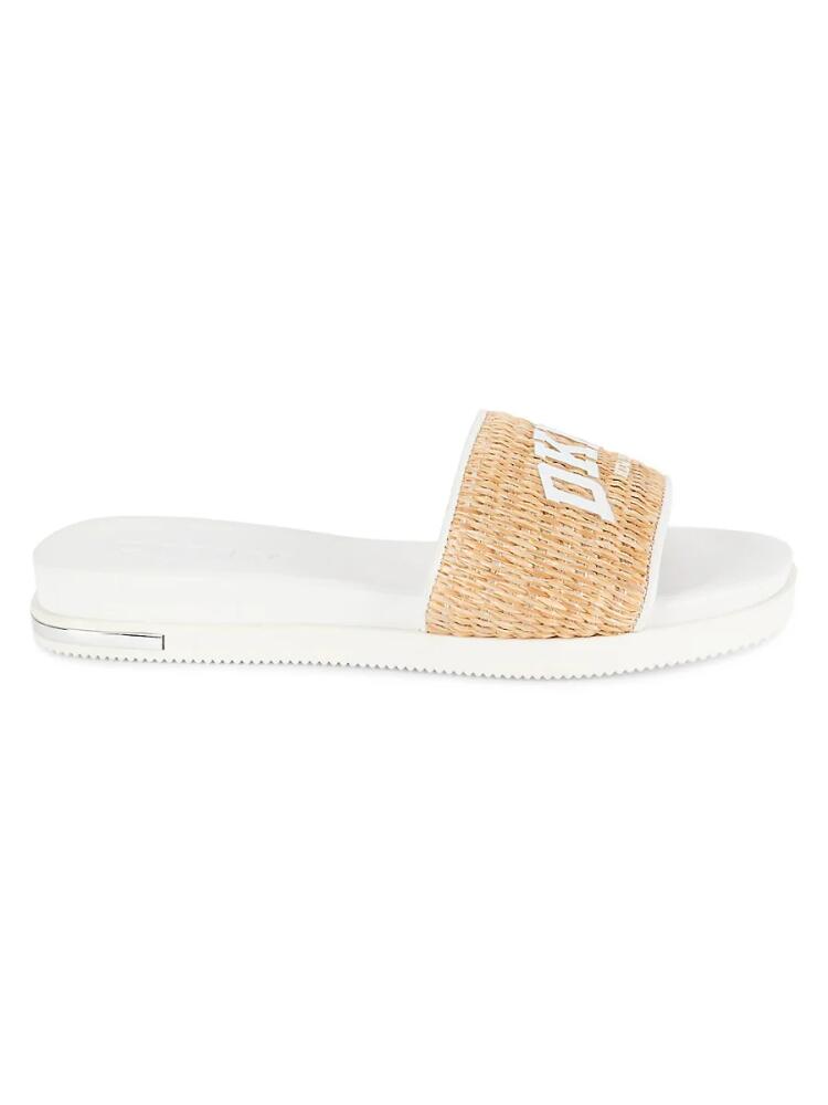 DKNY Women's Joa Two Tone Flat Slides - White Cover