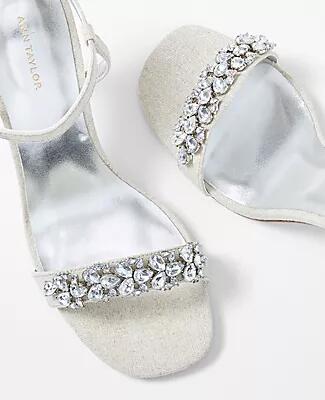 Ann Taylor Studio Collection Crystal Linen Skinny Strap Sandals Cover